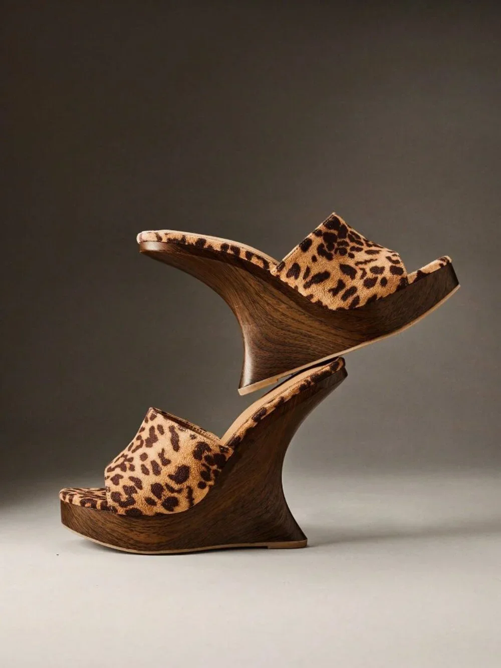Chocolate Brown Sleek Women's Faux Suede Wedge Mule